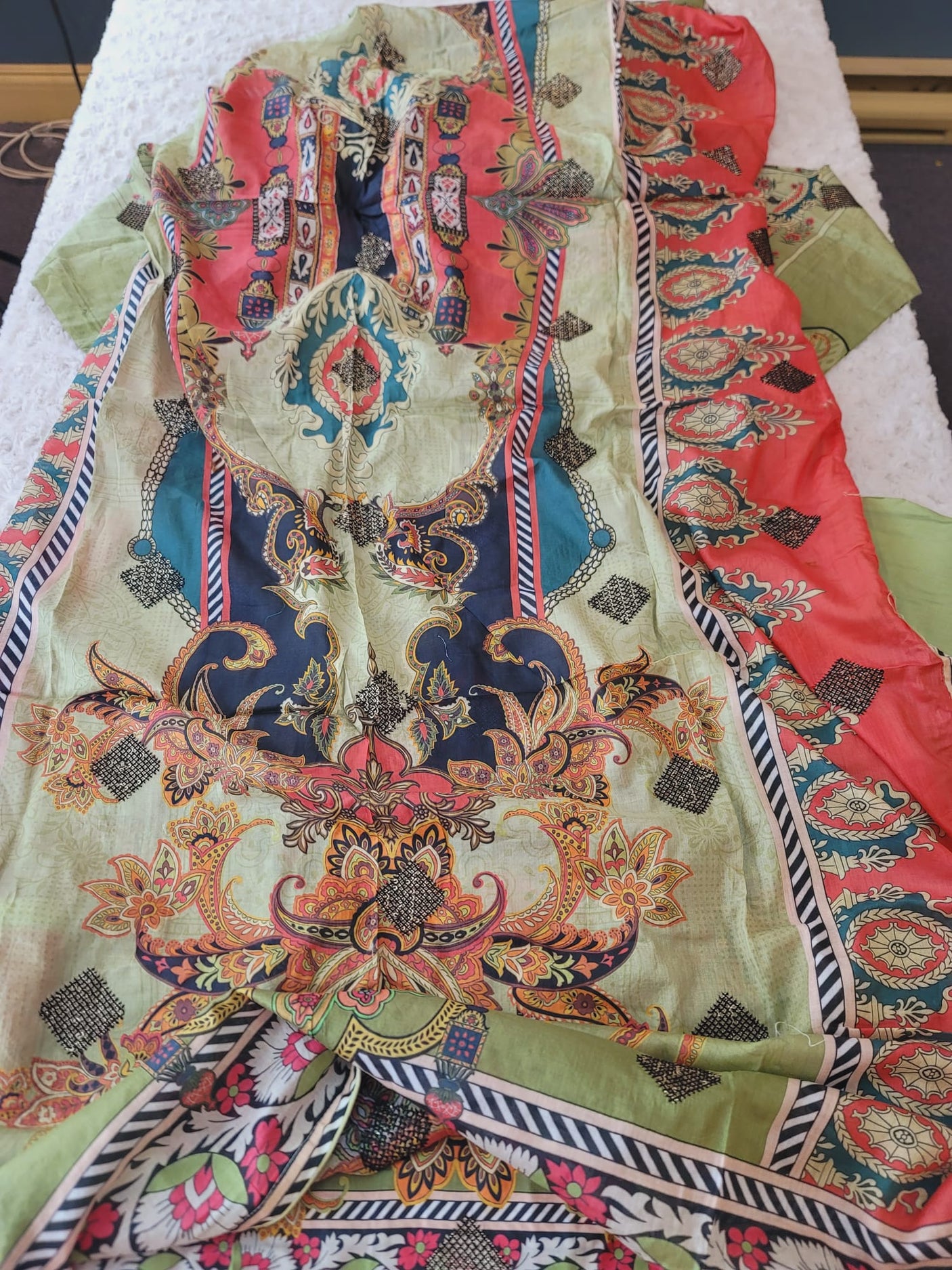 Pakistani Stitched lawn Embroidered Salwar kameez ready to ship