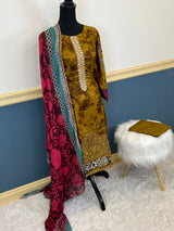 Pakistani Stitched Embroidered lawn Salwar kameez ready to ship