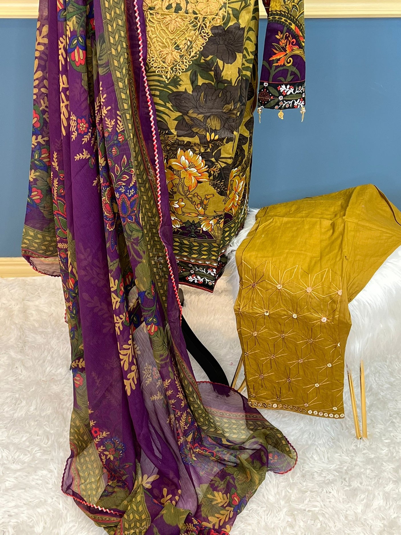 Pakistani Stitched lawn Embroidered Salwar kameez ready to ship