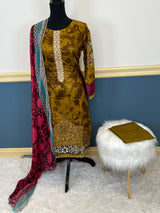 Pakistani Stitched Embroidered lawn Salwar kameez ready to ship