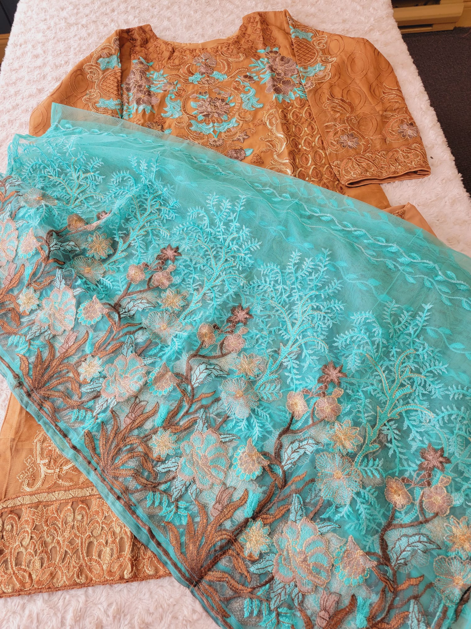 pakistani embroidered dresses Designer Zaha Maxi Dress With Hand Work For Party Wear Get yours today the latest Pakistani women dresses like Emerald Green Combo pakistani dresses , zaib ,