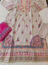 Pakistani Stitched lawn Embroidered Salwar kameez ready to ship
