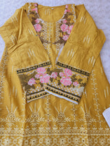 Pakistani Stitched Embroidered luxury lawn Dresses With Silk Dupatta Ready To Ship