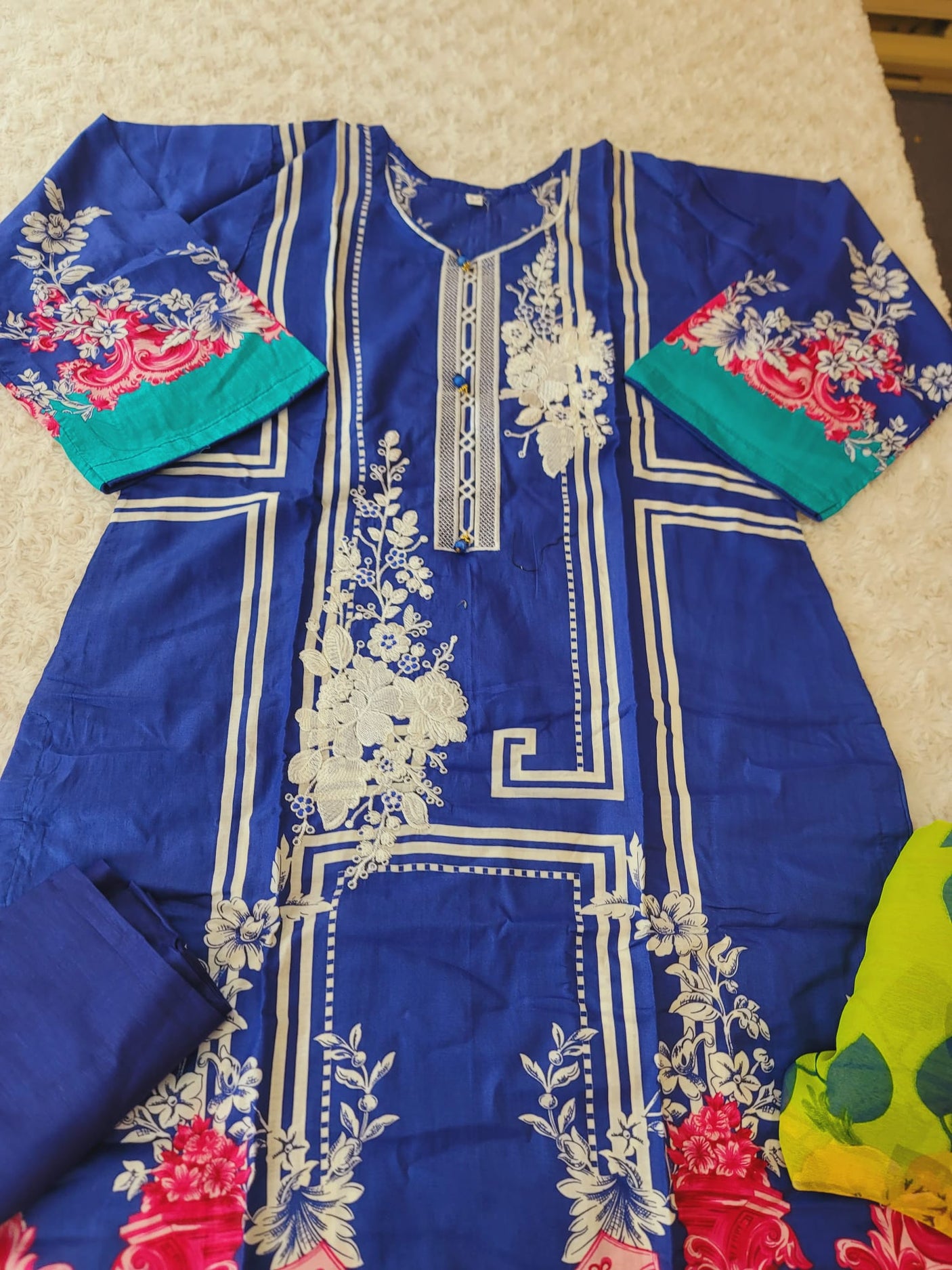 Pakistani Stitched lawn Embroidered Salwar kameez ready to ship