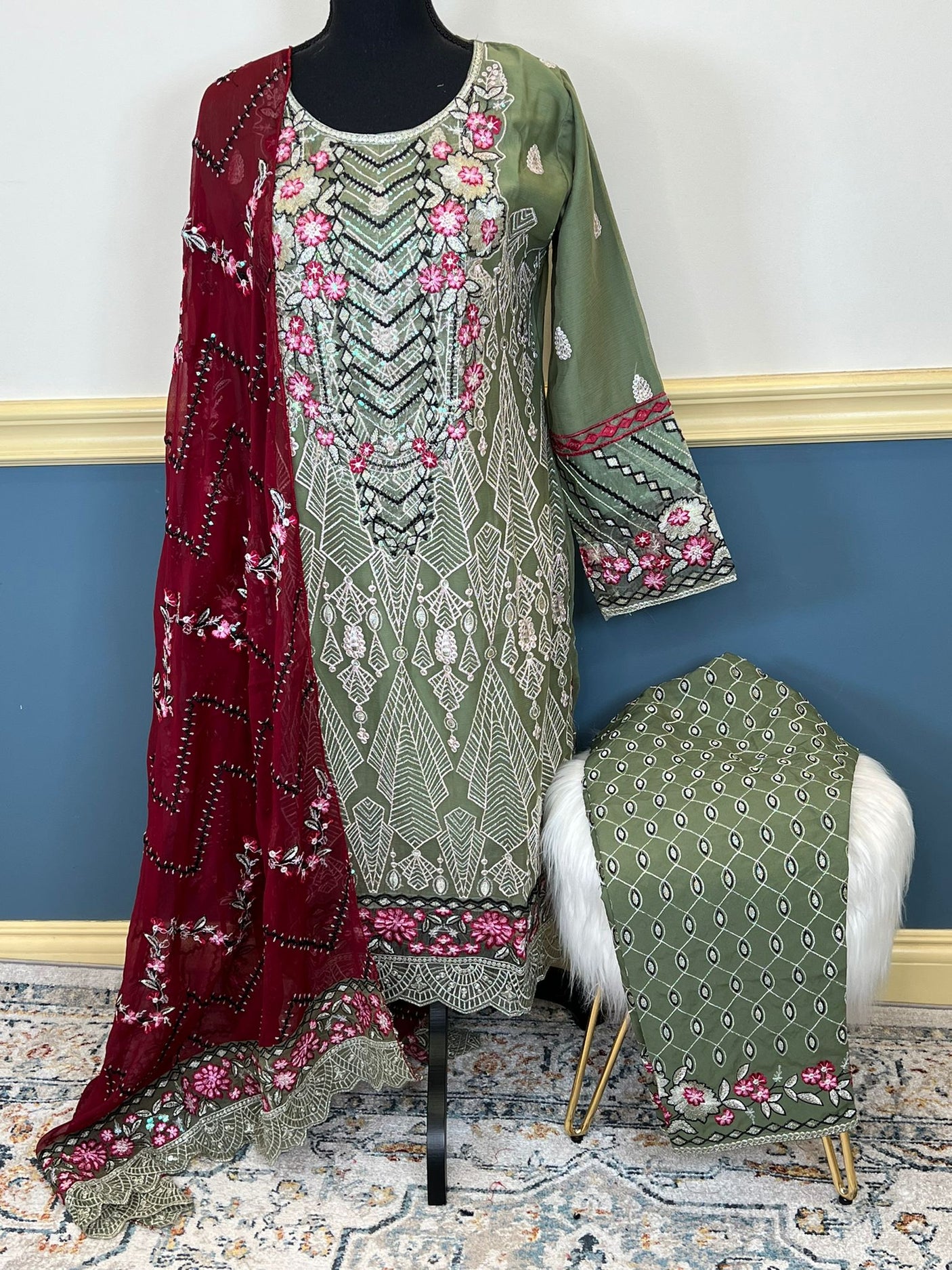Pakistani Embroidered Party wear Ready To Ship