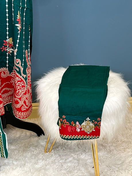 Indian Cotton Stitched Embroidery Suit Ready To Ship