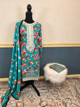 Pakistani linen Embroidered Salwar kameez Ready To Ship