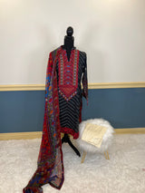 Pakistani lawn stitched  Embroidered Suit Ready To Ship