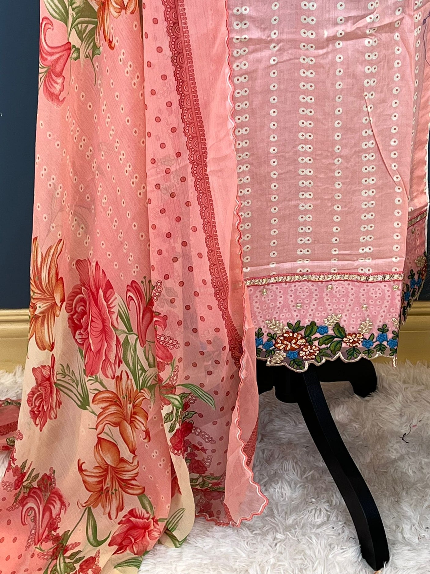 Pakistani Stitched Embroidered lawn Salwar kameez ready to ship