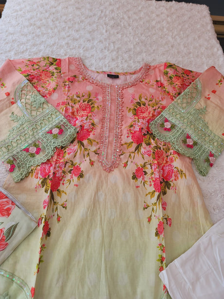 Pakistani Stitched Embroidery Lawn Suit Ready To Ship