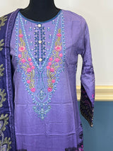 Pakistani linen Embroidered Salwar kameez Ready To Ship