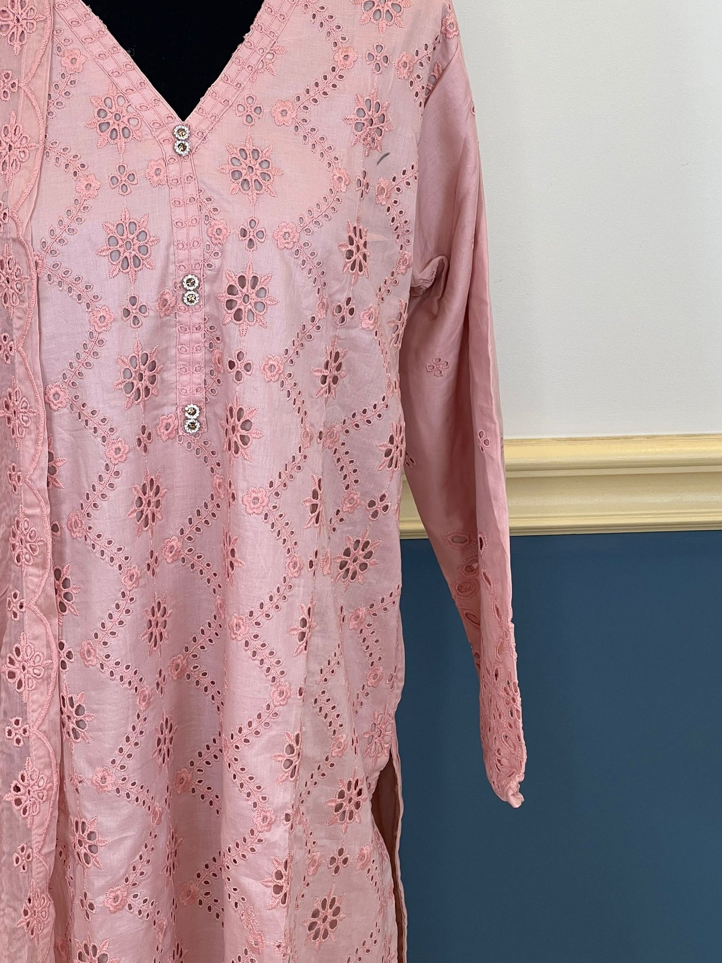 Pakistani lawn stitched  Embroidered Suit Ready To Ship