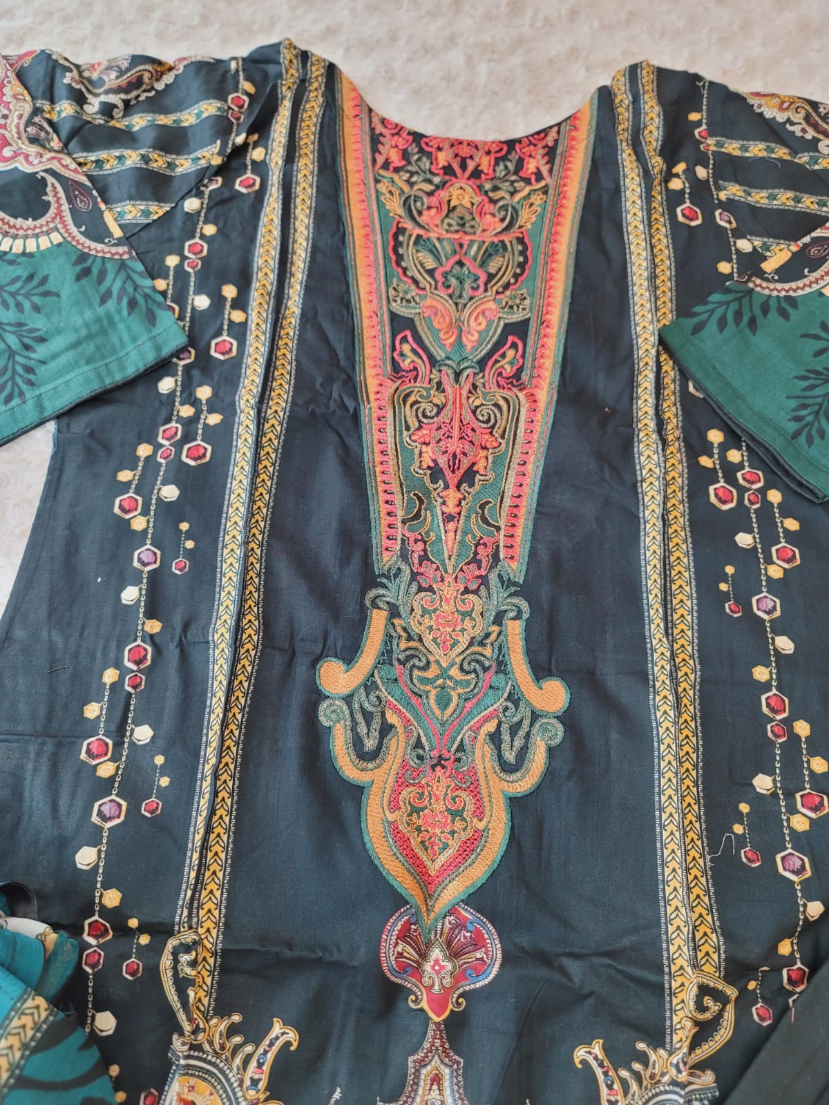 Pakistani stitched  lawn Embroidered Salwar kameez ready to ship