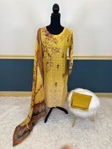 Luxury lawn with pure chiffon dupatta- Ready To Ship