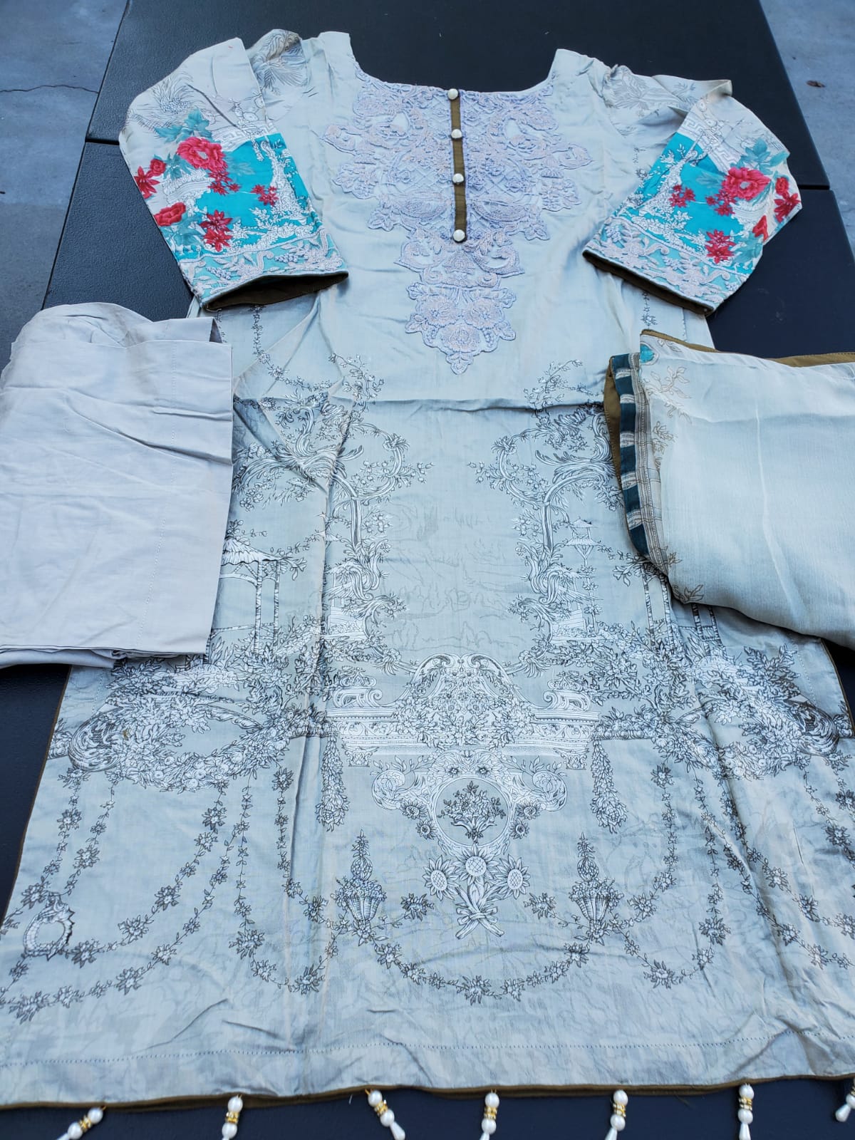 Pakistani Stitched Embroidery Lawn Suit Ready To Ship