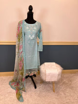 Pakistani Stitched Embroidered lawn Salwar kameez ready to ship