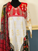 Indian Cotton Stitched Embroidery Suit Ready To Ship