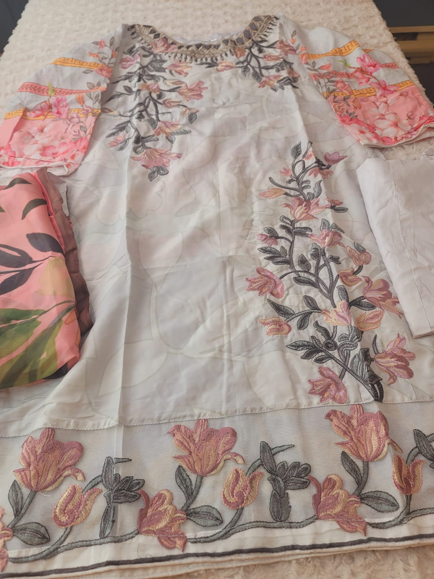 Pakistani Stitched Embroidery luxury  lawn Dresses Ready To Ship