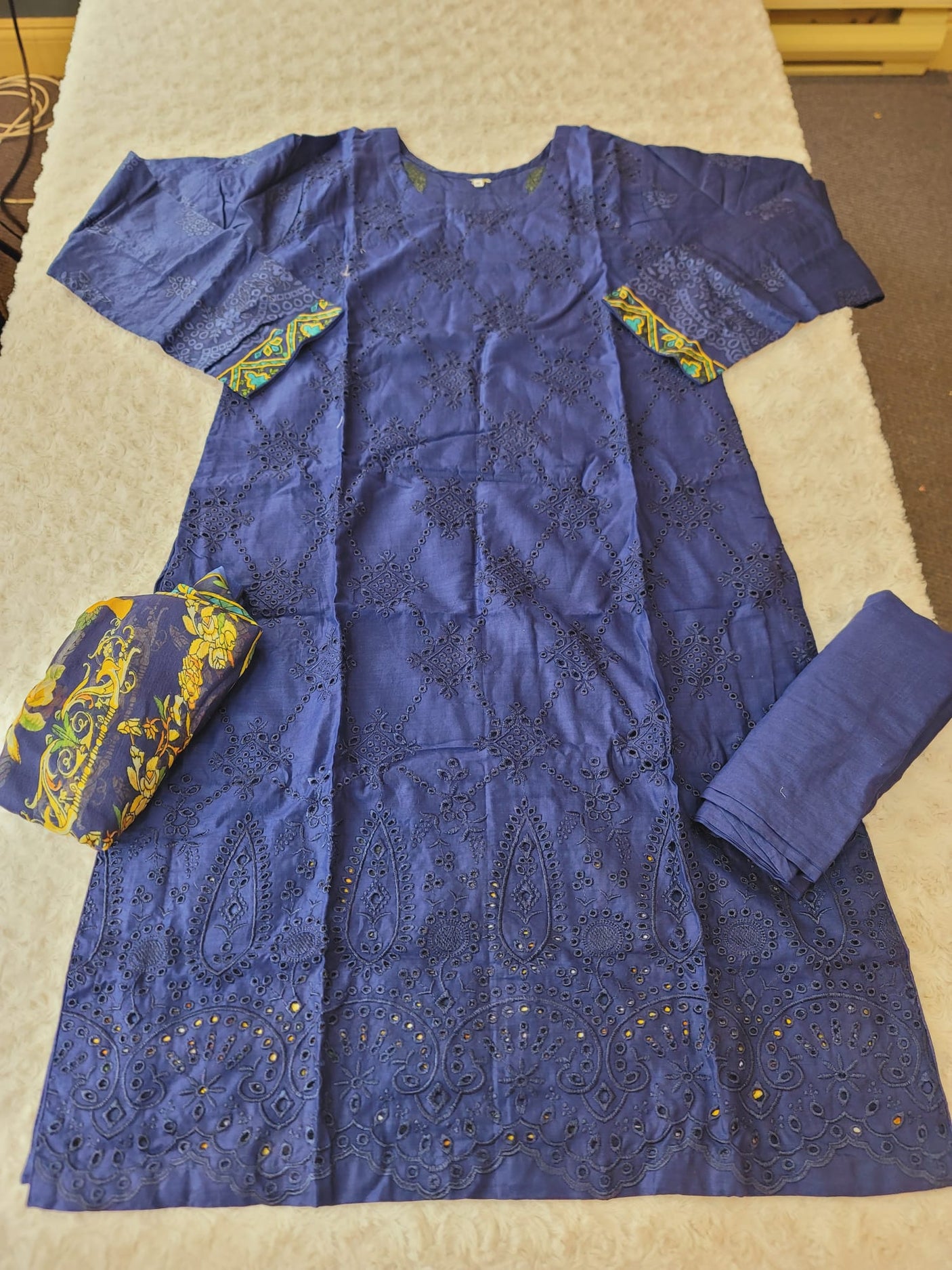 Pakistani Stitched lawn Embroidered Salwar kameez ready to ship