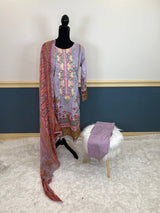 Pakistani Stitched lawn Embroidered Salwar kameez ready to ship