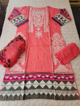 Pakistani Stitched lawn Embroidered Salwar kameez ready to ship