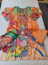 Pakistani Stitched lawn Embroidered Salwar kameez ready to ship