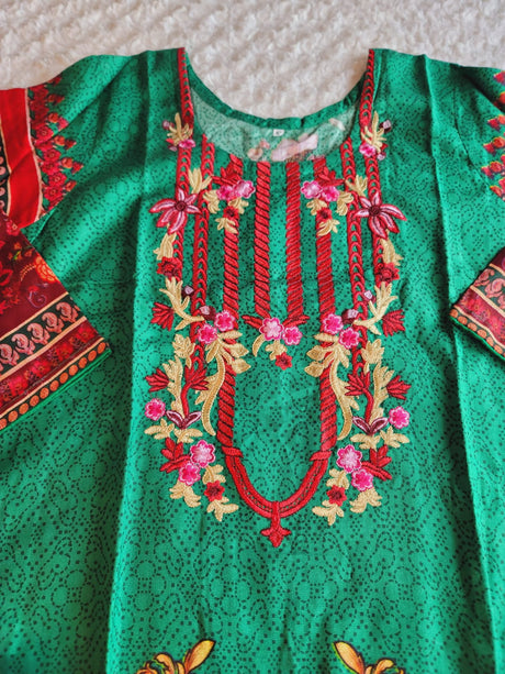 Pakistani Linen Embroidered Salwar kameez Ready To Ship