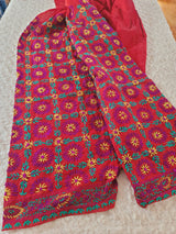 Free size silk phulkari salwer