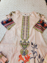Indian Cotton Stitched Embroidery Suit Ready To Ship