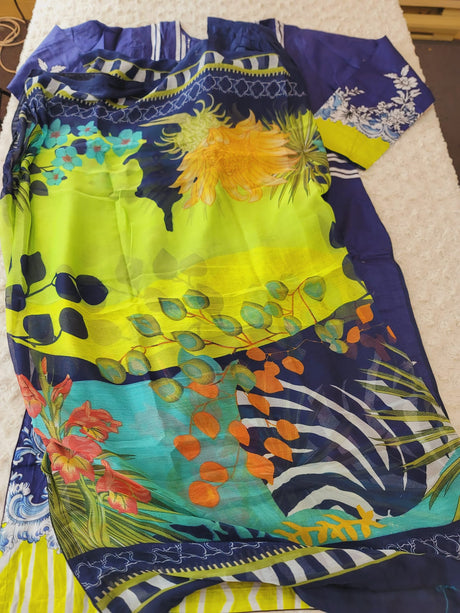 Pakistani Stitched lawn Embroidered Salwar kameez ready to ship