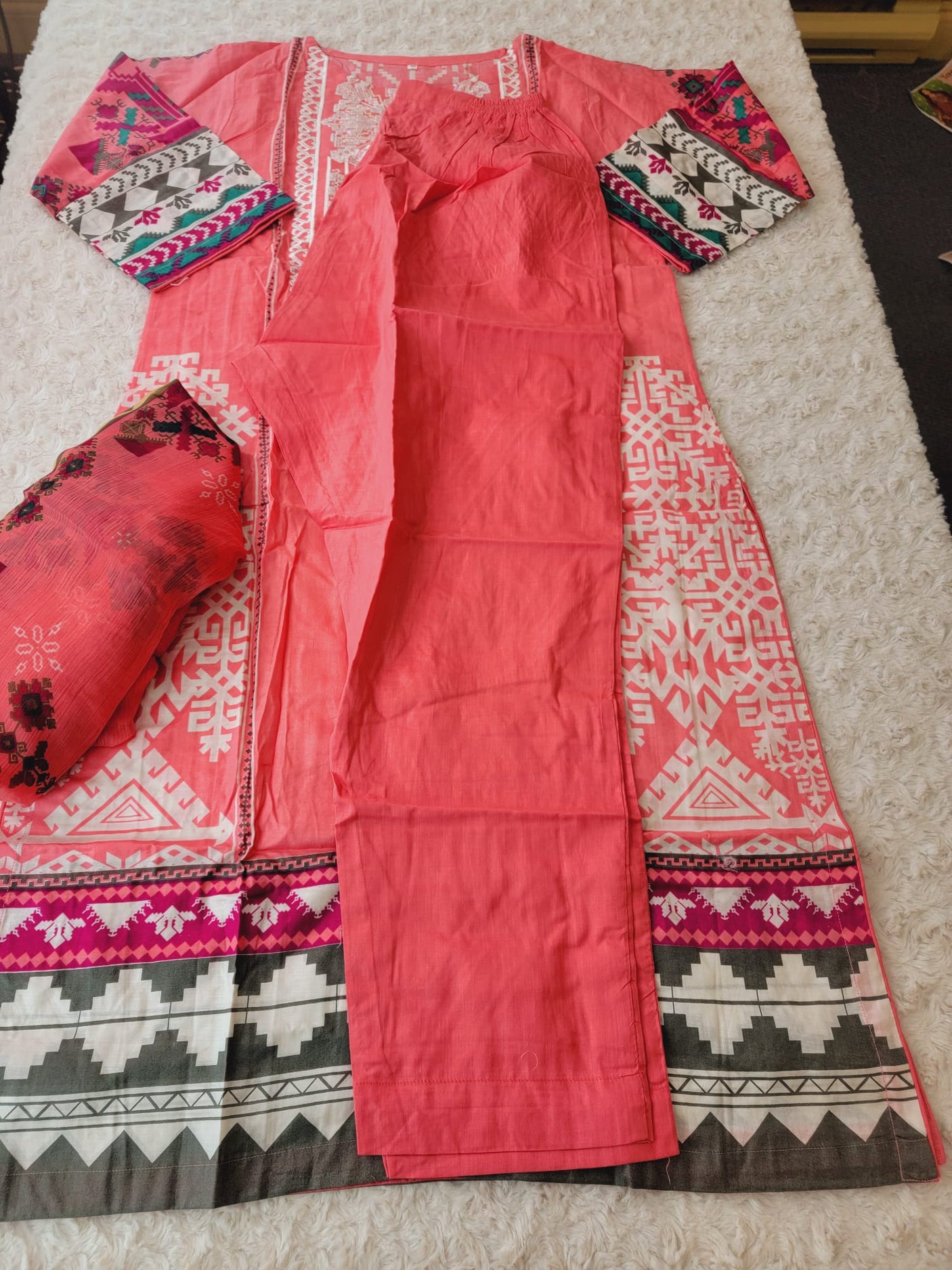 Pakistani Stitched lawn Embroidered Salwar kameez ready to ship