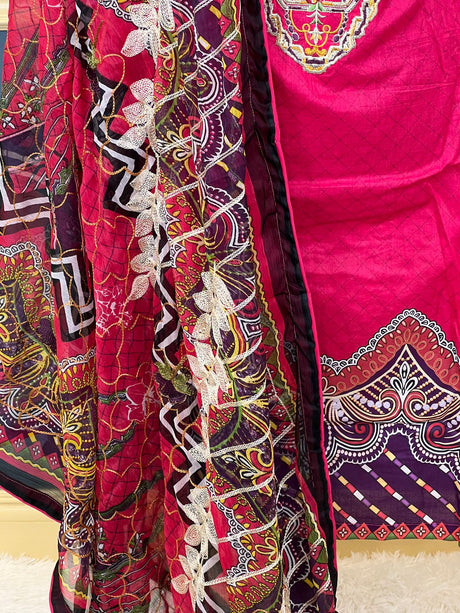 Pakistani Stitched lawn Embroidered Salwar kameez ready to ship