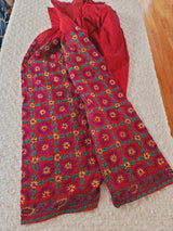 Free size silk phulkari salwer