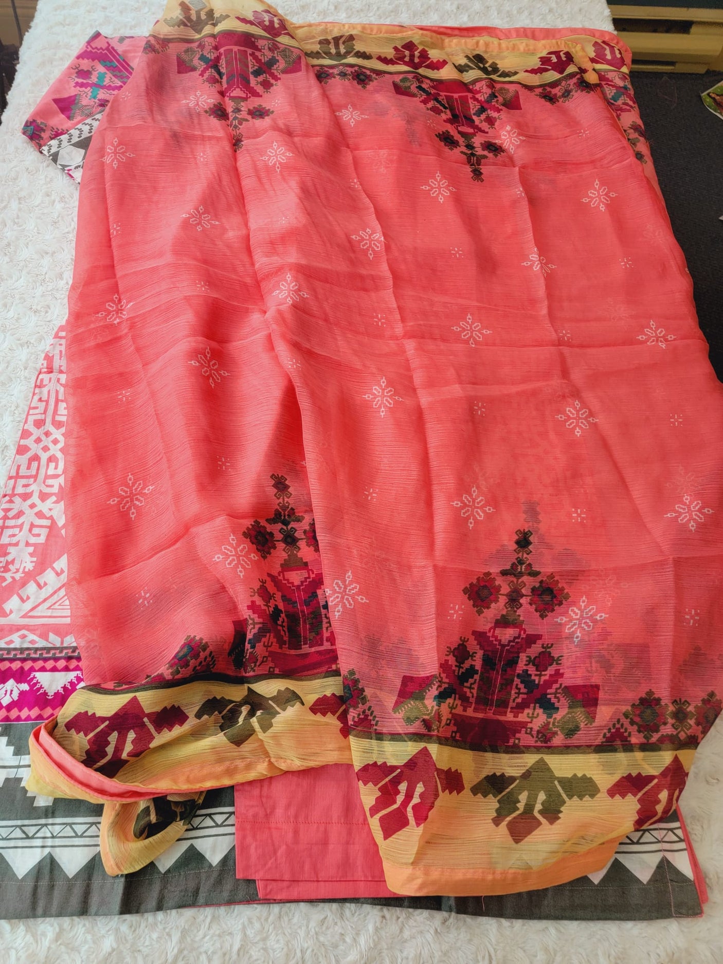 Pakistani Stitched lawn Embroidered Salwar kameez ready to ship