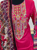 Pakistani Stitched lawn Embroidered Salwar kameez ready to ship