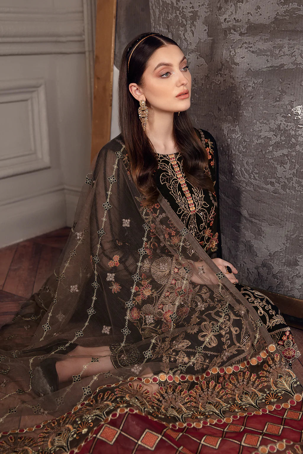 Chevron by Ramsha Luxury Chiffon Embroidered Collection