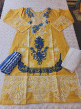 Pakistani Stitched lawn Embroidered Salwar kameez ready to ship