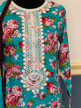 Pakistani linen Embroidered Salwar kameez Ready To Ship