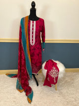 Pakistani Stitched Embroidered lawn Salwar kameez ready to ship