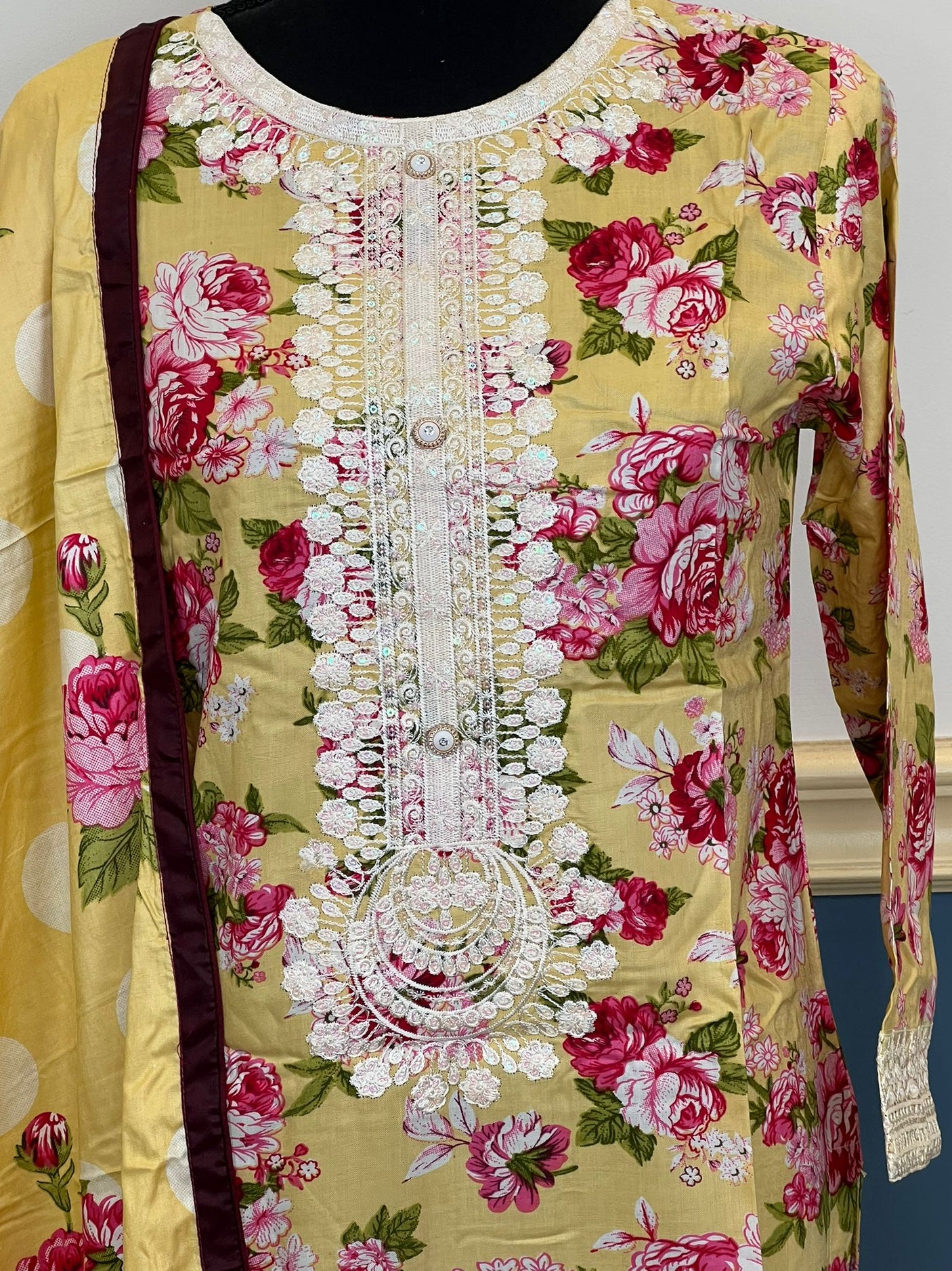 Pakistani linen Embroidered Salwar kameez Ready To Ship