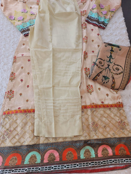Indian Silk Stitched Embroidery Suit Ready To Ship