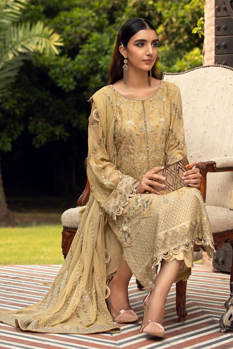 FARASHA EMBROIDERED CHIFFON COLLECTION-100% Original Guaranteed