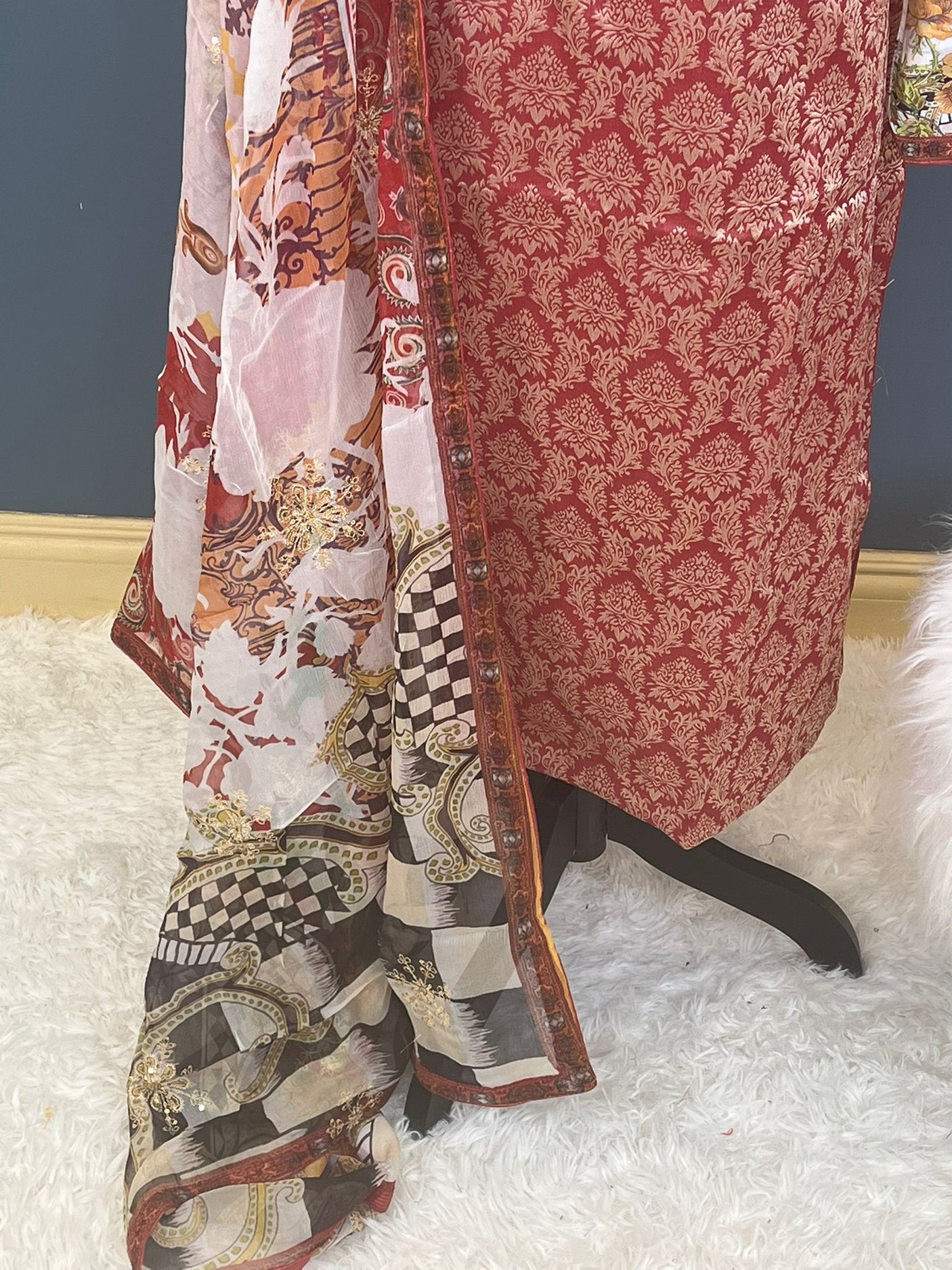 Pakistani Stitched lawn Embroidered Salwar kameez ready to ship