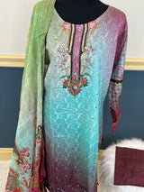 Pakistani Stitched lawn Embroidered Salwar kameez ready to ship