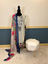 Indian Cotton Stitched Embroidery Suit Ready To Ship