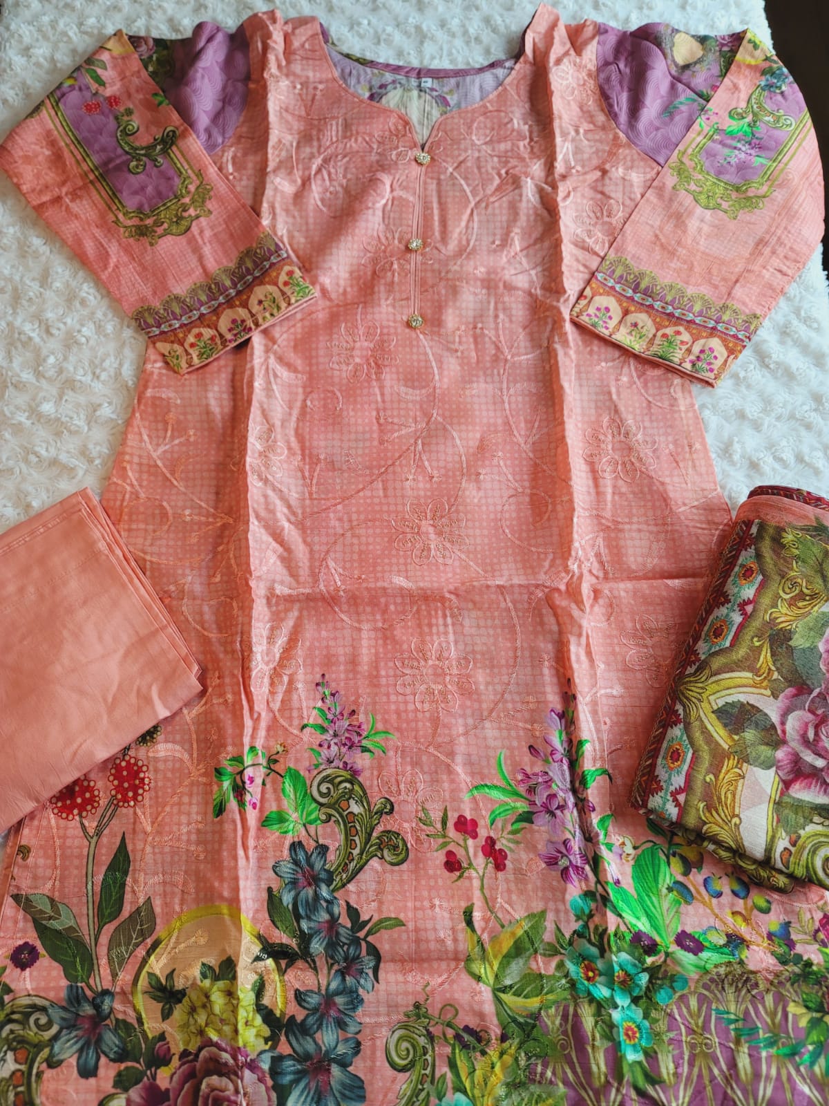 Pakistani Viscos Lawn Embroidered Salwar kameez Ready To Ship