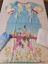 Indian Cotton Stitched Embroidery Suit Ready To Ship