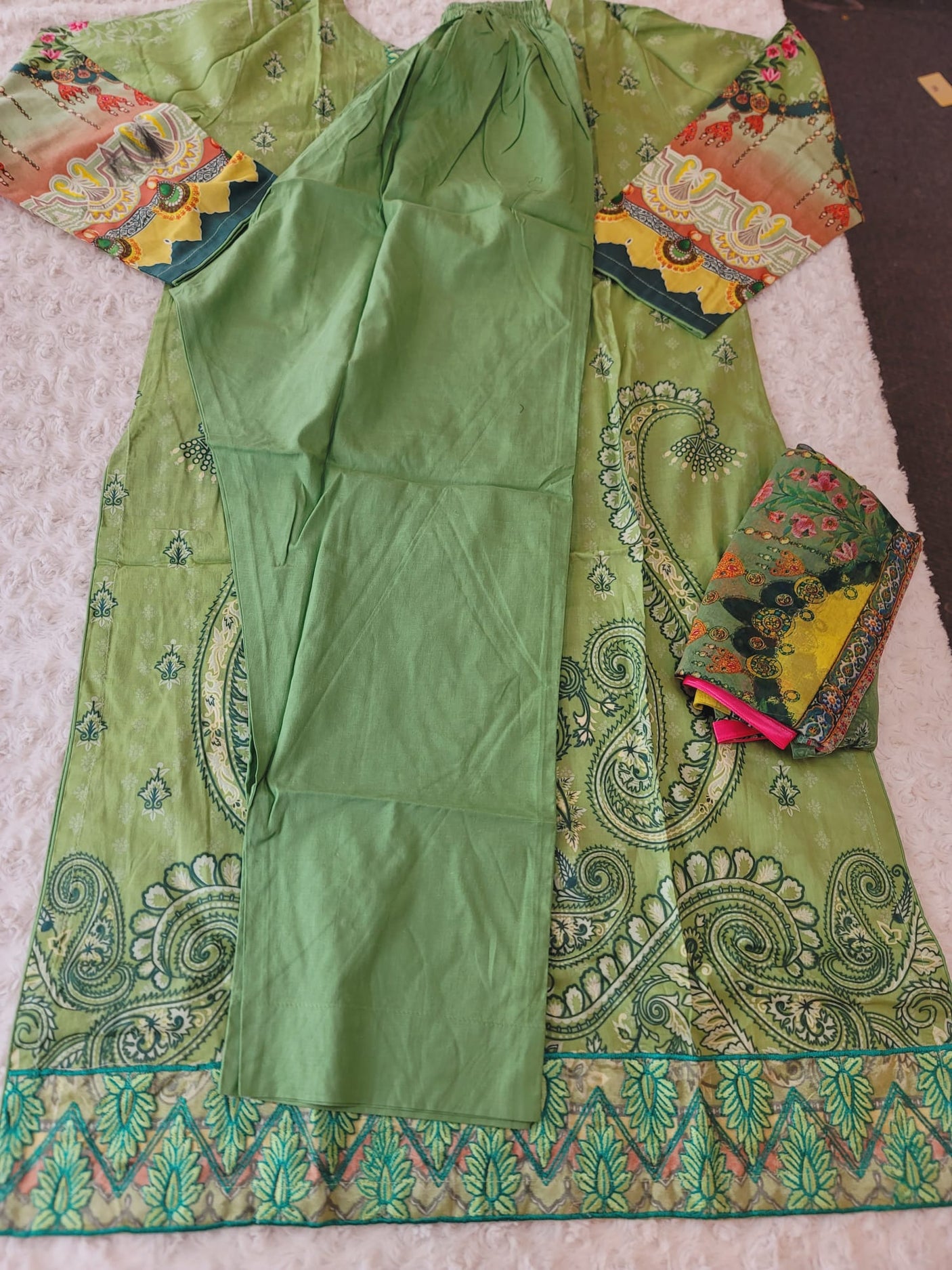 Pakistani Stitched lawn Embroidered Salwar kameez ready to ship