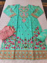 Pakistani Stitched lawn Embroidered Salwar kameez ready to ship