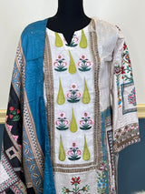 Pakistani Stitched lawn Embroidered Salwar kameez ready to ship